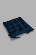 تنزيل الصورة على معرض الصور، Redtag-Navy-Velvet-Chair-Pad-Chair-Pads-Home-Bedroom-
