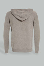 تنزيل الصورة على معرض الصور، Redtag-Beige-Cashmire-Like-Hoody-Sweater-Cardigans-Men&#39;s-
