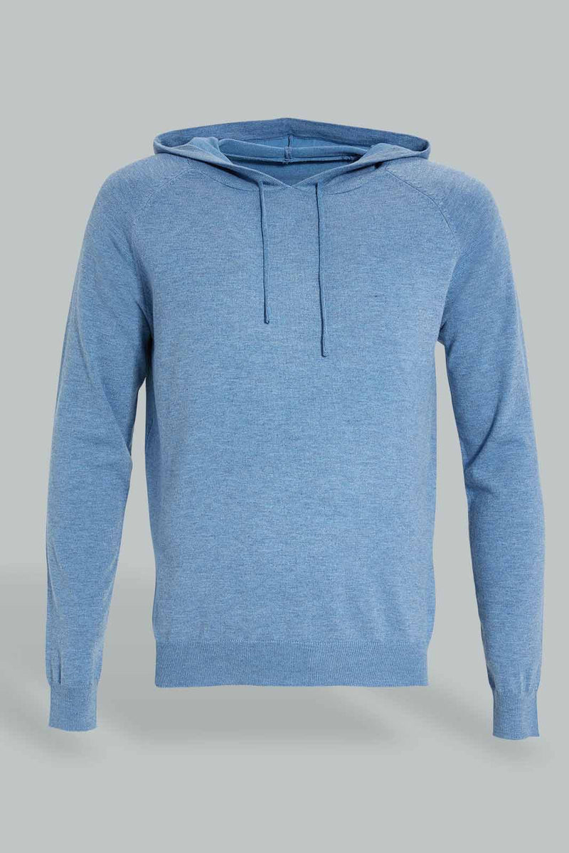 Redtag-Blue-Cashmire-Like-Hoody-Sweater-Cardigans-Men's-