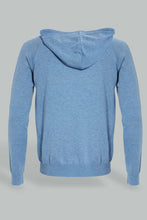 تنزيل الصورة على معرض الصور، Redtag-Blue-Cashmire-Like-Hoody-Sweater-Cardigans-Men&#39;s-
