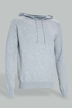 Load image into Gallery viewer, Redtag-Mid-Grey-Cashmire-Like-Hoody-Sweater-Cardigans-Men&#39;s-
