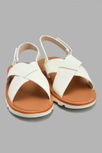 Load image into Gallery viewer, Redtag-White-Criss-Cross-Comfort-Sandal-Sandals-Boys-3 to 5 Years
