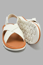 Load image into Gallery viewer, Redtag-White-Criss-Cross-Comfort-Sandal-Sandals-Boys-3 to 5 Years
