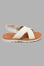 Load image into Gallery viewer, Redtag-White-Criss-Cross-Comfort-Sandal-Sandals-Boys-3 to 5 Years
