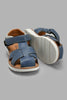 Redtag-Navy-Strappy-Comfort-Sandal-Comfort-Boys-3 to 5 Years