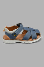 Load image into Gallery viewer, Redtag-Navy-Strappy-Comfort-Sandal-Comfort-Boys-3 to 5 Years
