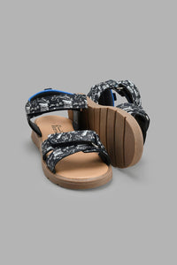 Redtag-Navy-Printed-Sporty-Sandal-Sandals-Boys-3 to 5 Years