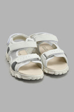 Load image into Gallery viewer, Redtag-White-Colour-Block-Tresker-Sandal-Casual-Sandals-Boys-3 to 5 Years
