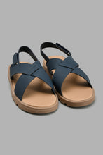 Load image into Gallery viewer, Redtag-Navy-Criss-Cross-Comfort-Sandal-Comfort-Senior-Boys-5 to 14 Years
