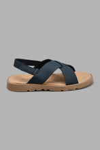 Load image into Gallery viewer, Redtag-Navy-Criss-Cross-Comfort-Sandal-Comfort-Senior-Boys-5 to 14 Years
