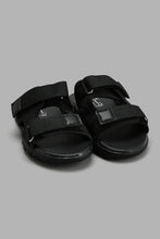 Load image into Gallery viewer, Redtag-Black-Sporty-Slide-Sandal-Sandals-Senior-Boys-5 to 14 Years
