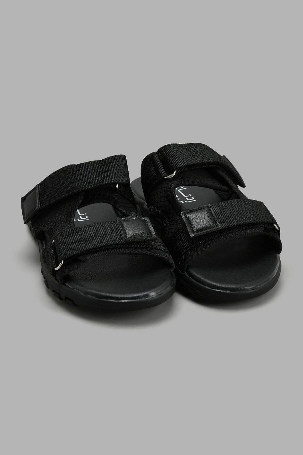 Redtag-Black-Sporty-Slide-Sandal-Sandals-Senior-Boys-5 to 14 Years