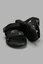 Load image into Gallery viewer, Redtag-Black-Sporty-Slide-Sandal-Sandals-Senior-Boys-5 to 14 Years
