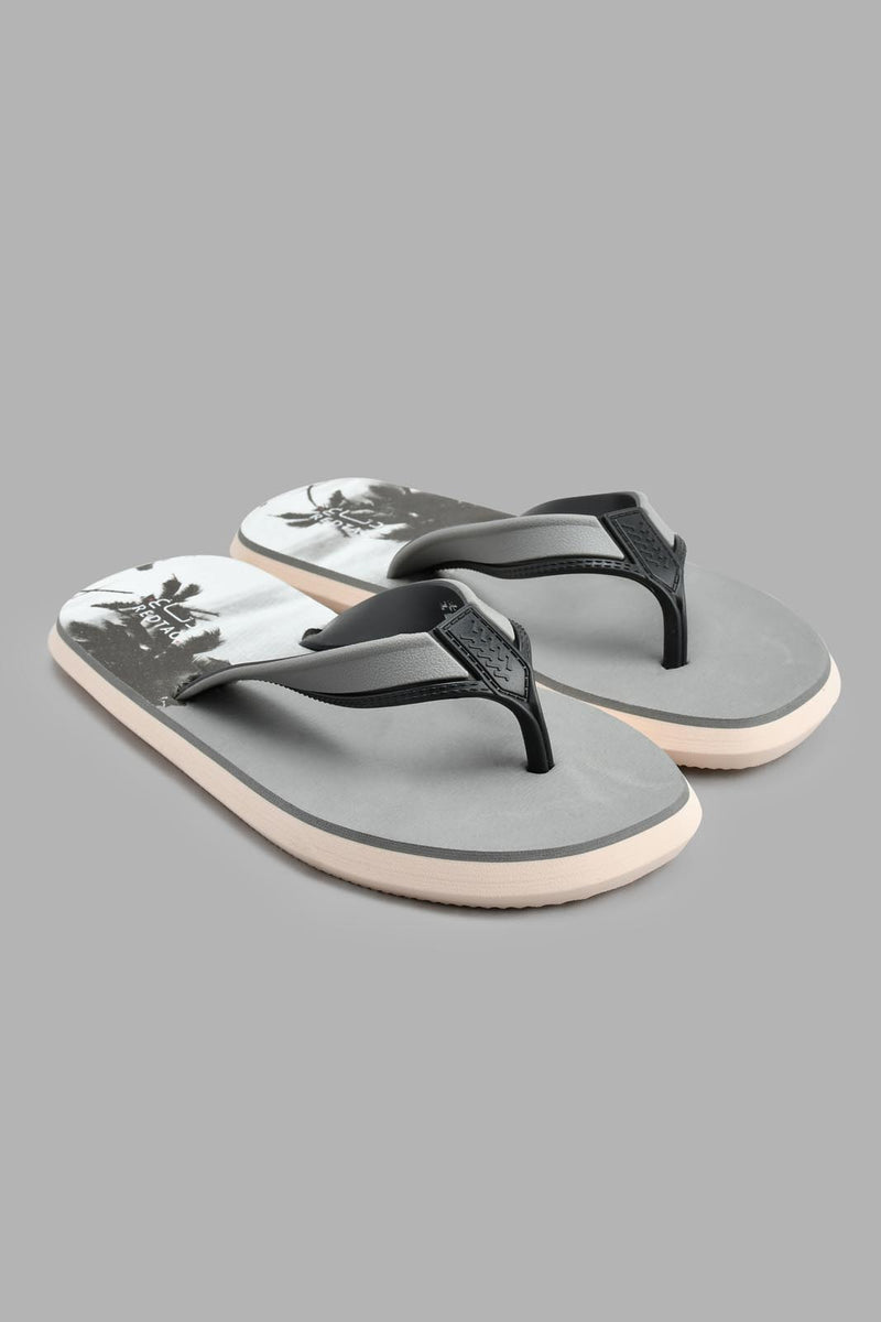 Redtag-Grey-Beach-Print-Toe-Post-Sliders-Senior-Boys-5 to 14 Years