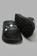 تنزيل الصورة على معرض الصور، Redtag-Black-Gamer-Print-Slide-Sliders-Senior-Boys-5 to 14 Years
