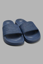 تنزيل الصورة على معرض الصور، Redtag-Navy-Embossed-Slide-Sliders-Senior-Boys-5 to 14 Years
