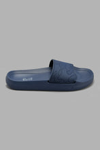 تنزيل الصورة على معرض الصور، Redtag-Navy-Embossed-Slide-Sliders-Senior-Boys-5 to 14 Years
