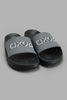 Redtag-Black-Gamepad-Embossed-Slide-Sliders-Senior-Boys-5 to 14 Years