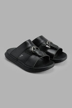 Load image into Gallery viewer, Redtag-Black-Traditional-Slide-Sandal-Sandals-Boys-3 to 5 Years
