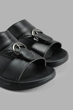 Load image into Gallery viewer, Redtag-Black-Traditional-Slide-Sandal-Sandals-Boys-3 to 5 Years
