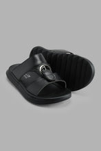 Load image into Gallery viewer, Redtag-Black-Traditional-Slide-Sandal-Sandals-Boys-3 to 5 Years
