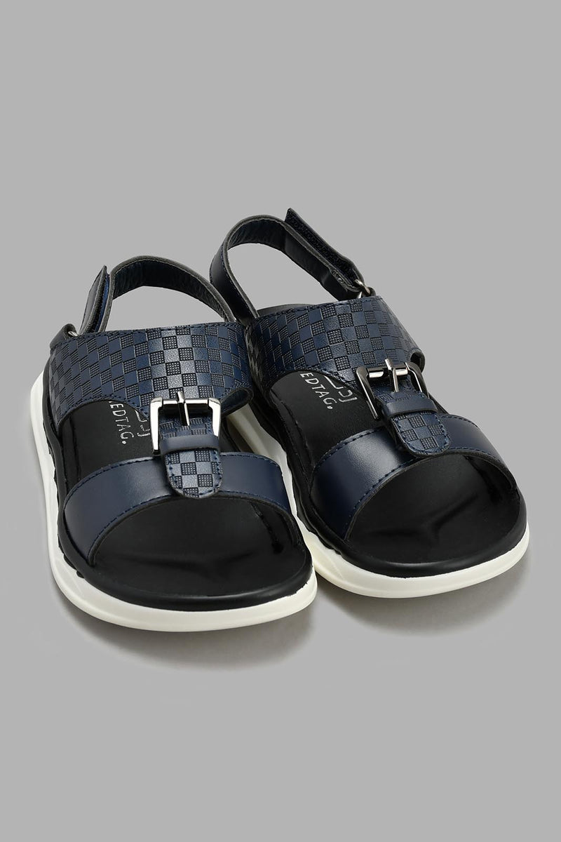 Redtag-Navy-Traditional-Slide-Sandal-With-Backstrap-Sandals-Boys-3 to 5 Years