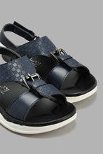 Load image into Gallery viewer, Redtag-Navy-Traditional-Slide-Sandal-With-Backstrap-Sandals-Boys-3 to 5 Years
