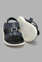 Load image into Gallery viewer, Redtag-Navy-Traditional-Slide-Sandal-With-Backstrap-Sandals-Boys-3 to 5 Years
