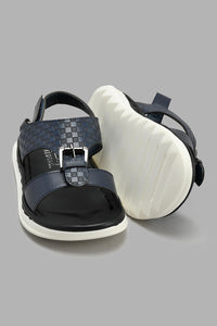 Redtag-Navy-Traditional-Slide-Sandal-With-Backstrap-Sandals-Boys-3 to 5 Years