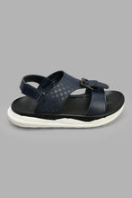 Load image into Gallery viewer, Redtag-Navy-Traditional-Slide-Sandal-With-Backstrap-Sandals-Boys-3 to 5 Years
