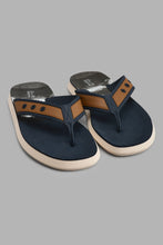 Load image into Gallery viewer, Redtag-Navy-Printed-Toe-Post-With-Moulded-Strap-Toe-Posts-Men&#39;s-
