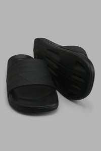 Redtag-Black-Geometric-Slide-Sliders-Men's-