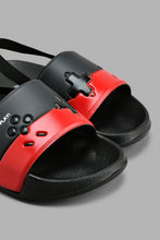 Load image into Gallery viewer, Redtag-Black-Gaming-Slide-With-Backstrap-Boys-Flip-Flops,-Colour:Black,-Filter:Boys-Footwear-(3-to-5-Yrs),-New-In,-New-In-BOY-FOO,-Non-Sale,-S22A,-Section:Kidswear-Boys-3 to 5 Years
