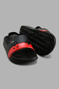 Redtag-Black-Gaming-Slide-With-Backstrap-Boys-Flip-Flops,-Colour:Black,-Filter:Boys-Footwear-(3-to-5-Yrs),-New-In,-New-In-BOY-FOO,-Non-Sale,-S22A,-Section:Kidswear-Boys-3 to 5 Years