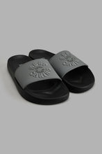 Load image into Gallery viewer, Redtag-Black-Slogan-Embossed-Slide-Colour:Black,-Filter:Men&#39;s-Footwear,-Men-Flip-Flops,-New-In,-New-In-Men-FOO,-Non-Sale,-S22A,-Section:Men-Men&#39;s-
