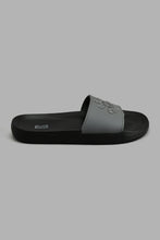 Load image into Gallery viewer, Redtag-Black-Slogan-Embossed-Slide-Colour:Black,-Filter:Men&#39;s-Footwear,-Men-Flip-Flops,-New-In,-New-In-Men-FOO,-Non-Sale,-S22A,-Section:Men-Men&#39;s-
