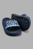 Redtag-Navy-Slogan-Print-Slide-Boys-Flip-Flops,-Colour:Navy,-Filter:Boys-Footwear-(3-to-5-Yrs),-New-In,-New-In-BOY-FOO,-Non-Sale,-S22A,-Section:Kidswear-Boys-3 to 5 Years