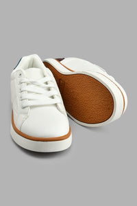 Redtag-White-Colour-Block-Sneaker-BSR-Casual-Shoes,-Colour:White,-Filter:Boys-Footwear-(5-to-14-Yrs),-New-In,-New-In-BSR-FOO,-Non-Sale,-S22A,-Section:Kidswear-Senior-Boys-5 to 14 Years