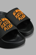 Load image into Gallery viewer, Redtag-Black-Slogan-Embossed-Slide-Boys-Flip-Flops,-Colour:Black,-Filter:Boys-Footwear-(3-to-5-Yrs),-New-In,-New-In-BOY-FOO,-Non-Sale,-S22A,-Section:Kidswear-Boys-3 to 5 Years
