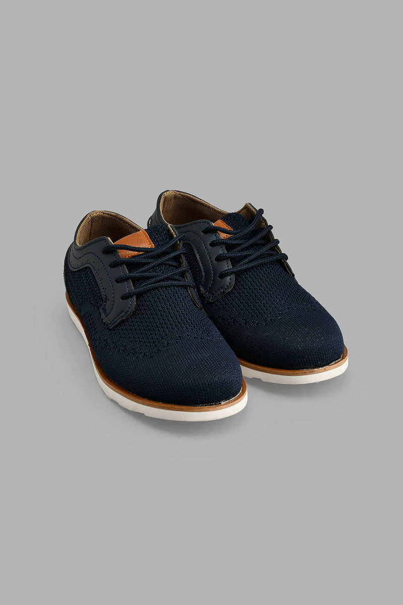 Redtag-Navy-Knit-Derby-BSR-Casual-Shoes,-Colour:Navy,-Filter:Boys-Footwear-(5-to-14-Yrs),-New-In,-New-In-BSR-FOO,-Non-Sale,-S22A,-Section:Kidswear-Senior-Boys-5 to 14 Years