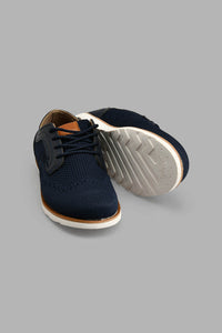 Redtag-Navy-Knit-Derby-BSR-Casual-Shoes,-Colour:Navy,-Filter:Boys-Footwear-(5-to-14-Yrs),-New-In,-New-In-BSR-FOO,-Non-Sale,-S22A,-Section:Kidswear-Senior-Boys-5 to 14 Years