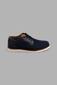 Redtag-Navy-Knit-Derby-BSR-Casual-Shoes,-Colour:Navy,-Filter:Boys-Footwear-(5-to-14-Yrs),-New-In,-New-In-BSR-FOO,-Non-Sale,-S22A,-Section:Kidswear-Senior-Boys-5 to 14 Years