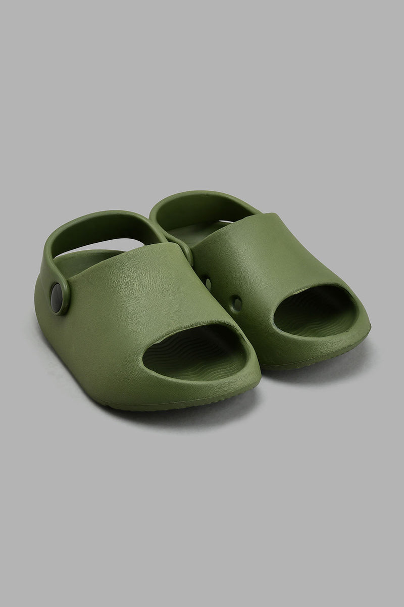 Redtag-Olive-Moulded-Slide-With-Backstrap-Boys-Flip-Flops,-Colour:Dark-Green,-Filter:Boys-Footwear-(3-to-5-Yrs),-New-In,-New-In-BOY-FOO,-Non-Sale,-S22A,-Section:Kidswear-Boys-3 to 5 Years