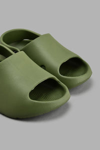 Redtag-Olive-Moulded-Slide-With-Backstrap-Boys-Flip-Flops,-Colour:Dark-Green,-Filter:Boys-Footwear-(3-to-5-Yrs),-New-In,-New-In-BOY-FOO,-Non-Sale,-S22A,-Section:Kidswear-Boys-3 to 5 Years