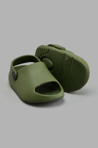 Redtag-Olive-Moulded-Slide-With-Backstrap-Boys-Flip-Flops,-Colour:Dark-Green,-Filter:Boys-Footwear-(3-to-5-Yrs),-New-In,-New-In-BOY-FOO,-Non-Sale,-S22A,-Section:Kidswear-Boys-3 to 5 Years