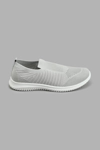 Redtag-Grey-Knit-Slip-On-Colour:Grey,-Filter:Men's-Footwear,-Men-Trainers,-New-In,-New-In-Men-FOO,-Non-Sale,-S22A,-Section:Men-Men's-