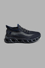 Load image into Gallery viewer, Redtag-Navy-Translucent-Sole-Knit-Sneaker-Colour:Navy,-Filter:Men&#39;s-Footwear,-Men-Trainers,-New-In,-New-In-Men-FOO,-Non-Sale,-S22A,-Section:Men-Men&#39;s-
