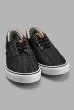 Load image into Gallery viewer, Redtag-Grey-Canvas-Plimsoll-Derby-Men&#39;s-
