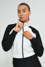 تنزيل الصورة على معرض الصور، Redtag-White-Zip-Front-SweaT-Shirt-With-Placement-Print-Active-Sweatshirts-Women&#39;s-0
