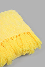 Load image into Gallery viewer, Redtag-Yellow-Textured-Woven-Throw-With-Fringles-Throws-Home-Bedroom-
